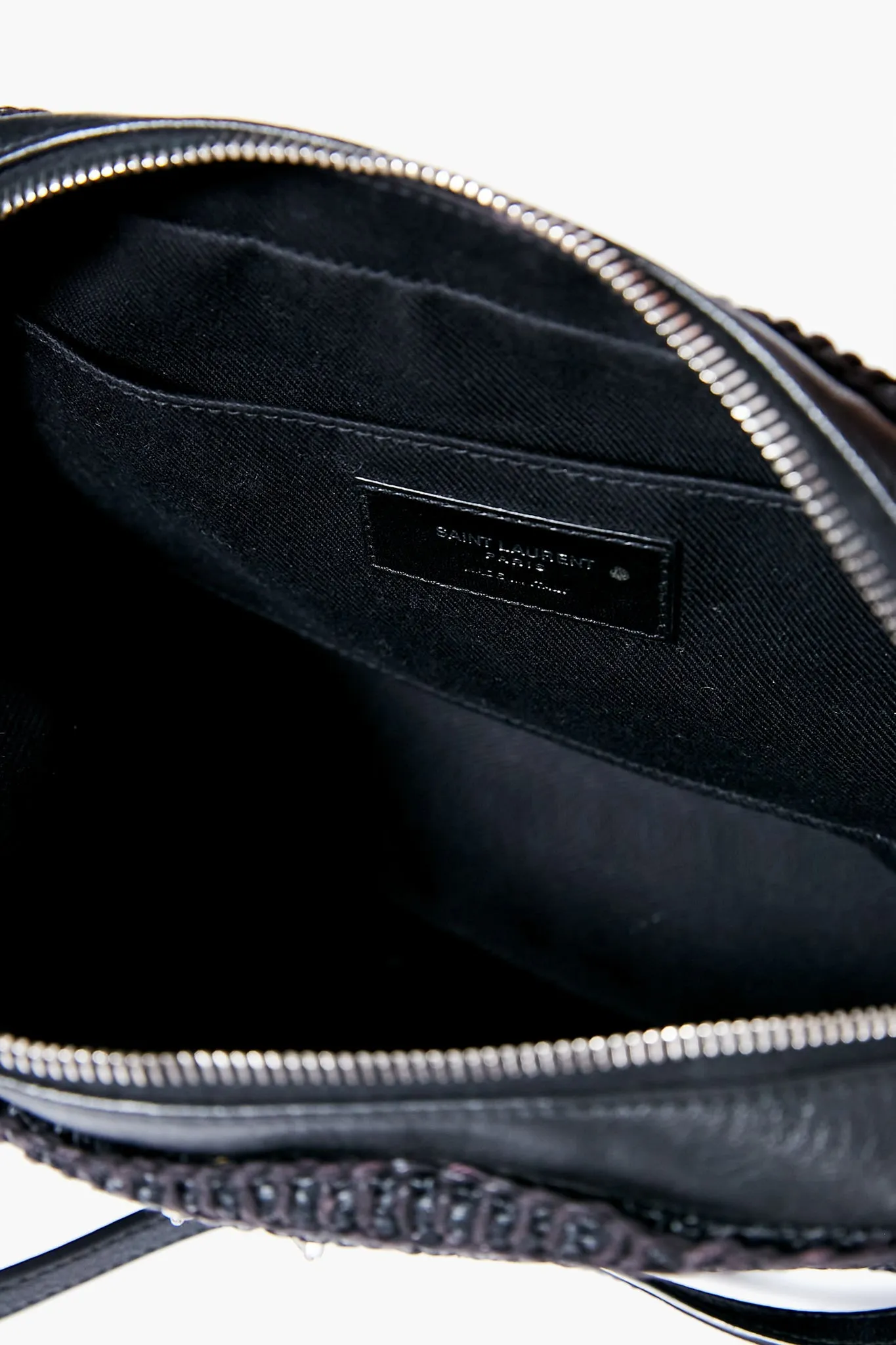 Saint Laurent Black Raffia Camera Bag