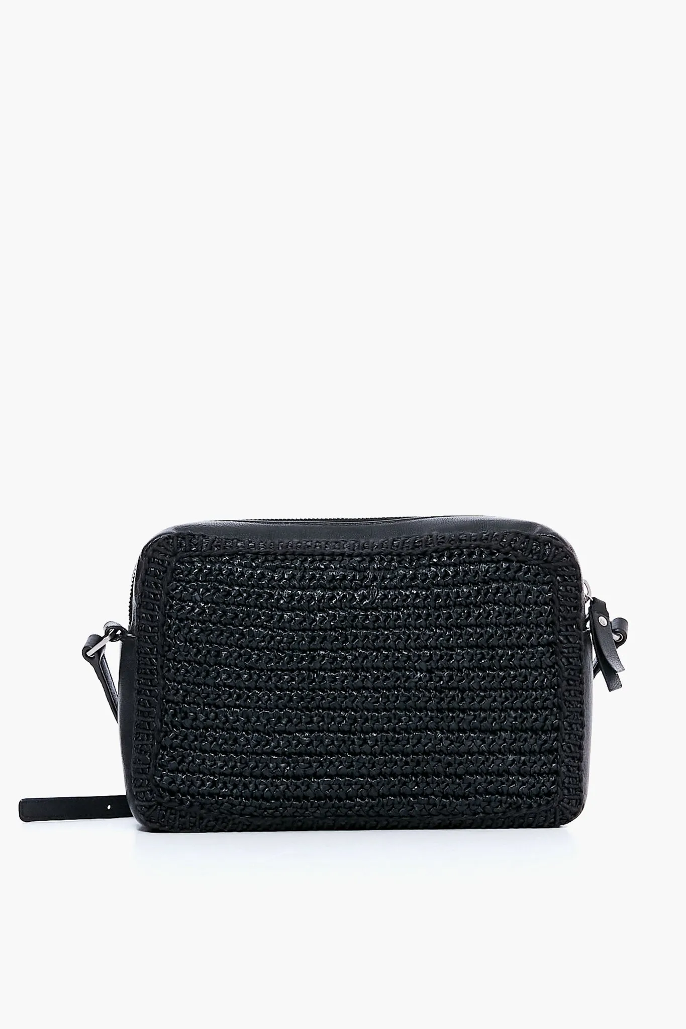 Saint Laurent Black Raffia Camera Bag