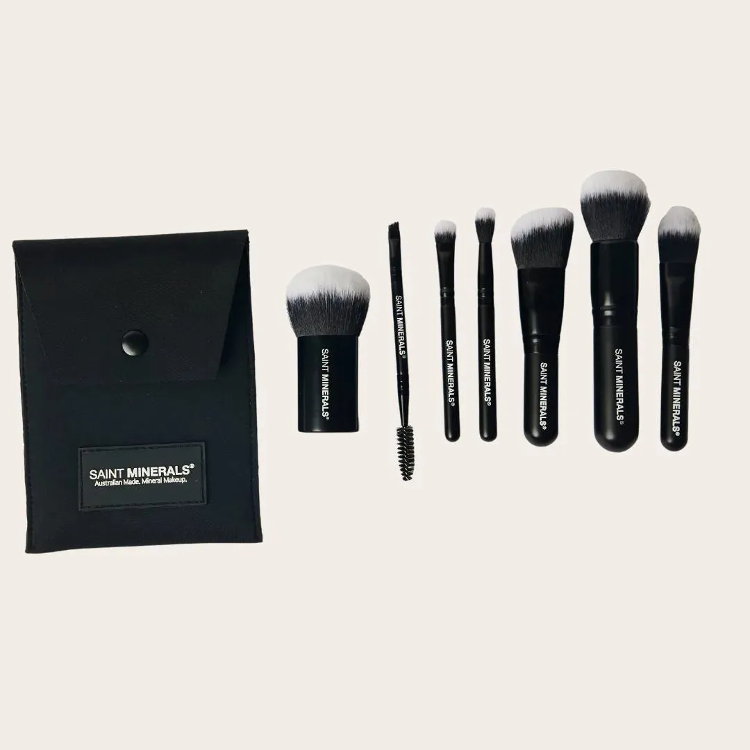 Saint Minerals Travel Brush set with neoprene bag