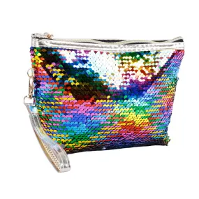 Sequins Fish Scale Cosmetic Bag Zipper Travel Makeup Storage Tool Organizer Case