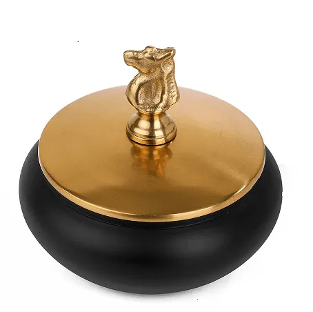 Shogi Storage Box Large in Gold & Black