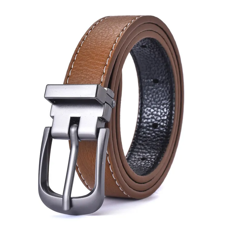 Simple Black Thin Belt Korean Retro Pin Buckle Jeans Strap Student