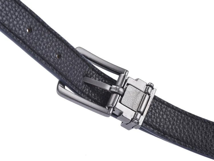 Simple Black Thin Belt Korean Retro Pin Buckle Jeans Strap Student