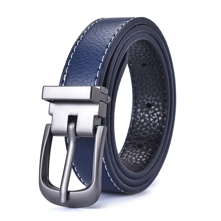 Simple Black Thin Belt Korean Retro Pin Buckle Jeans Strap Student