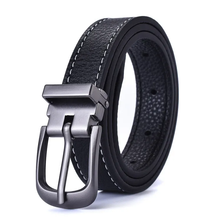 Simple Black Thin Belt Korean Retro Pin Buckle Jeans Strap Student