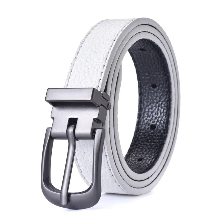 Simple Black Thin Belt Korean Retro Pin Buckle Jeans Strap Student