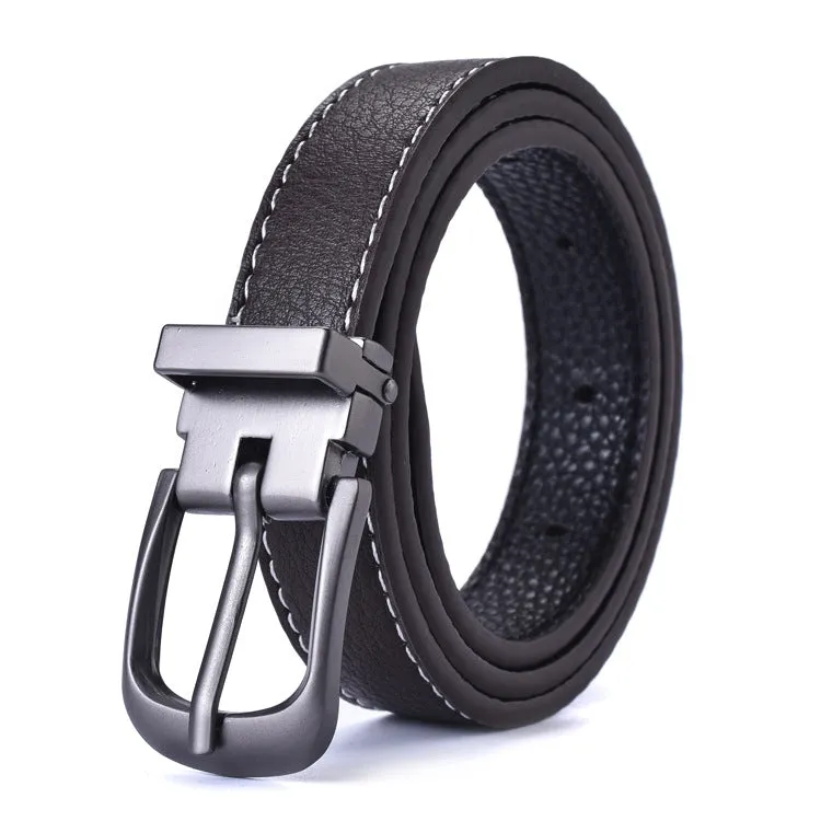 Simple Black Thin Belt Korean Retro Pin Buckle Jeans Strap Student
