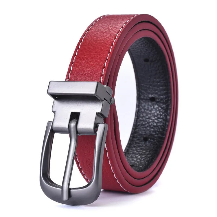 Simple Black Thin Belt Korean Retro Pin Buckle Jeans Strap Student