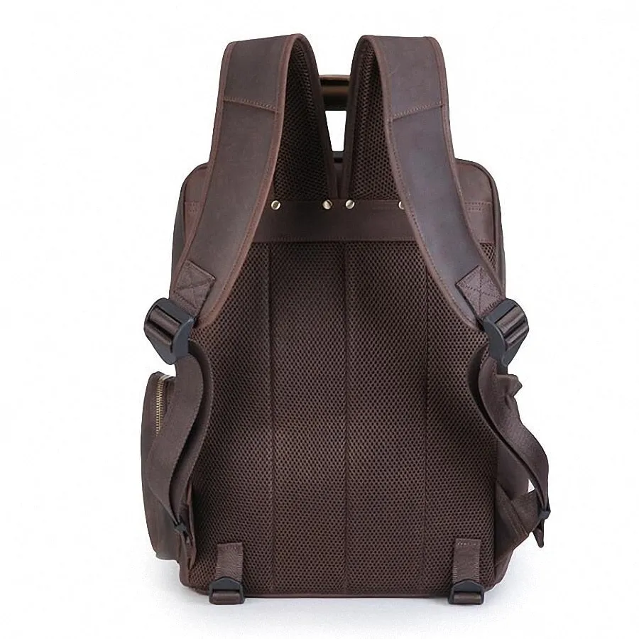 Simple Tripod Holder  Large Leather Backpack Camera Bag