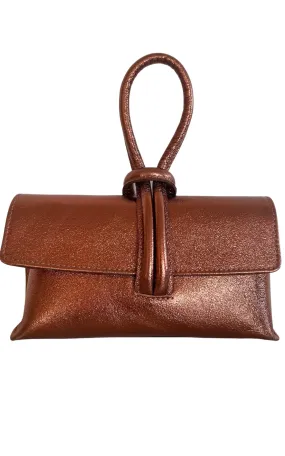 Single Handle Wristlet Crossbody Bag in Bronze