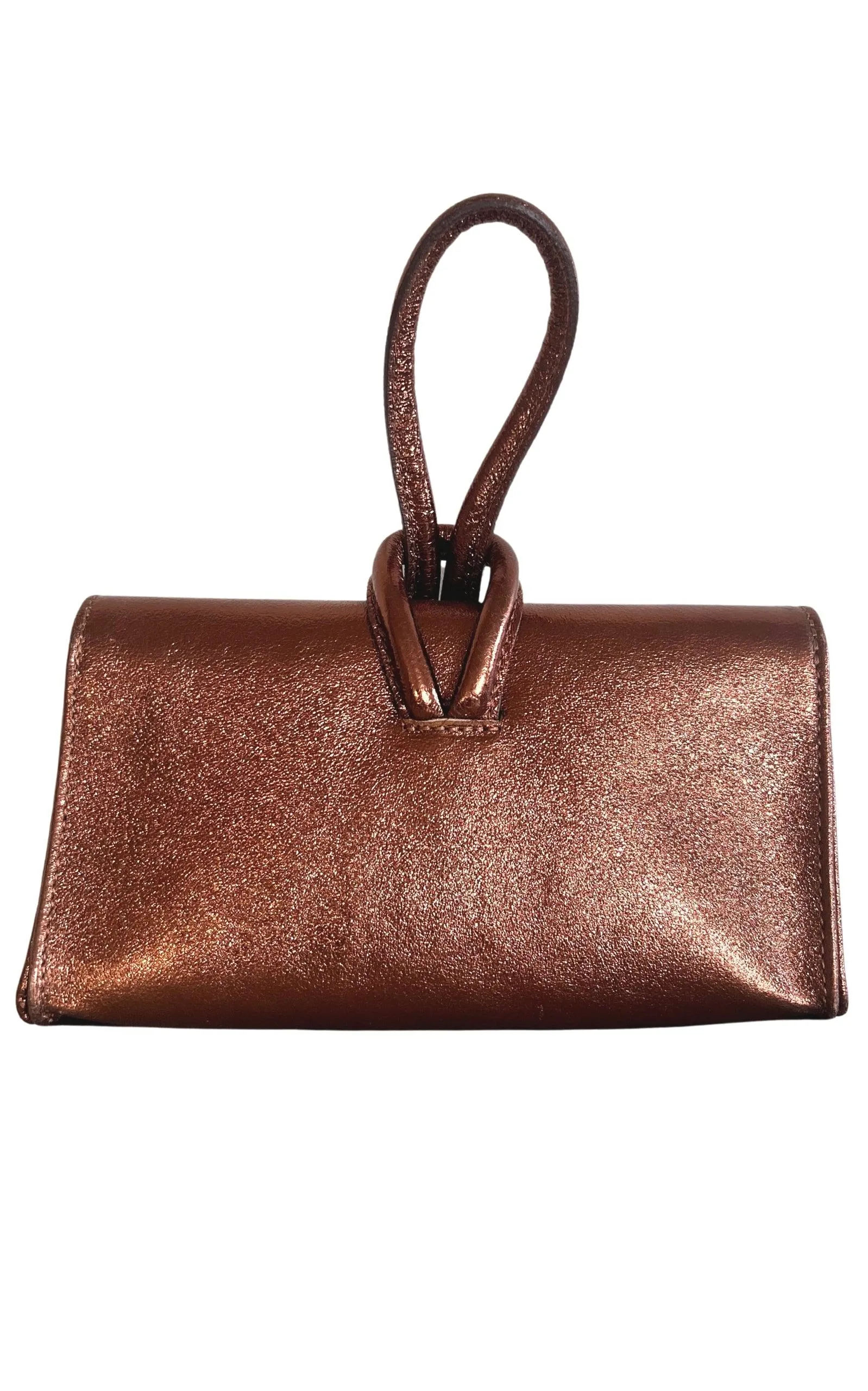 Single Handle Wristlet Crossbody Bag in Bronze