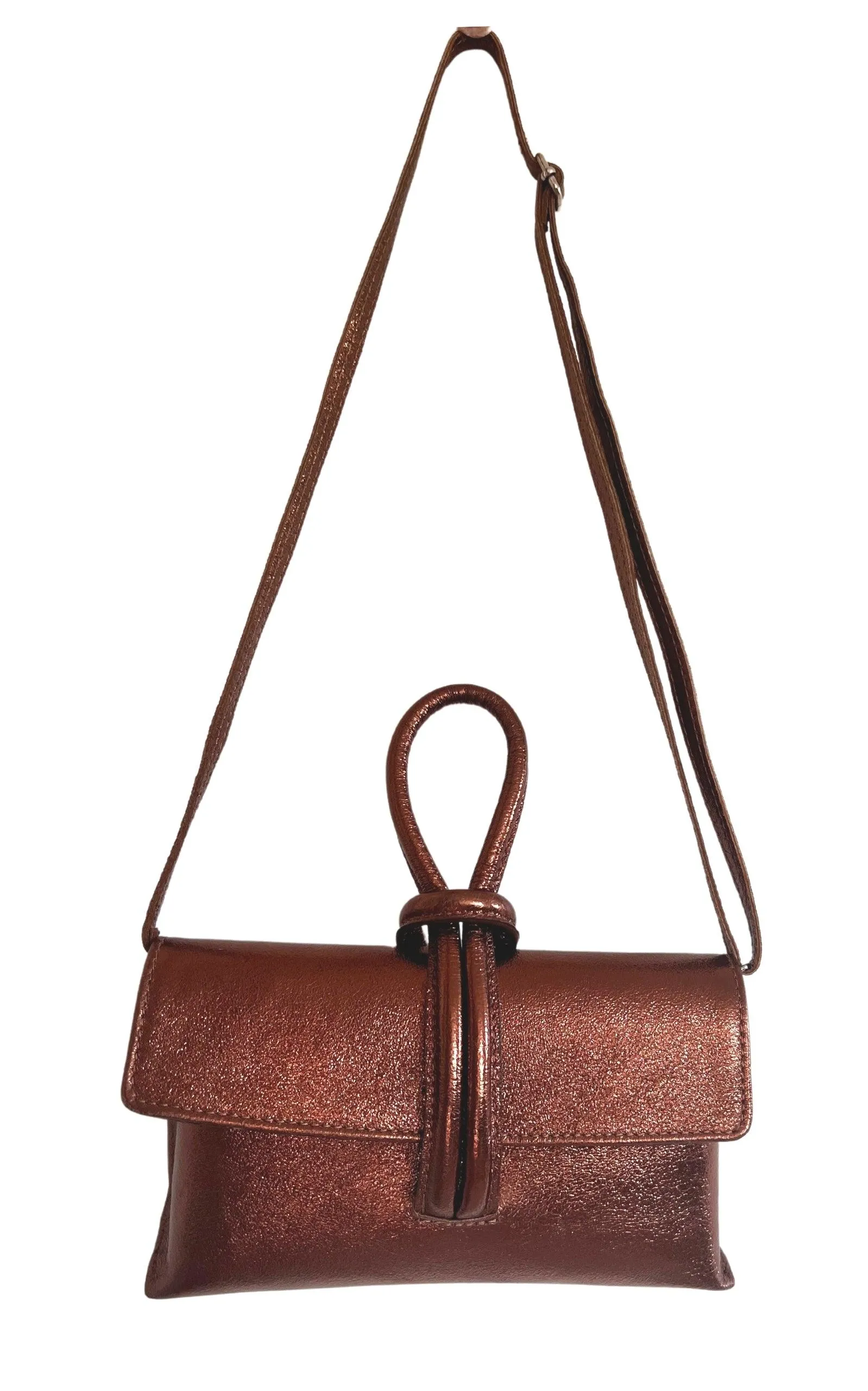 Single Handle Wristlet Crossbody Bag in Bronze