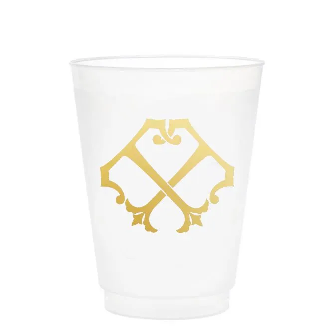 Single Initial Frosted Cups in GOLD