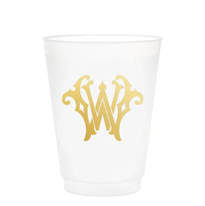 Single Initial Frosted Cups in GOLD