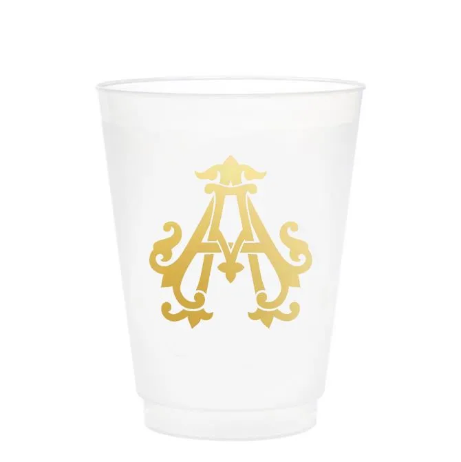 Single Initial Frosted Cups in GOLD