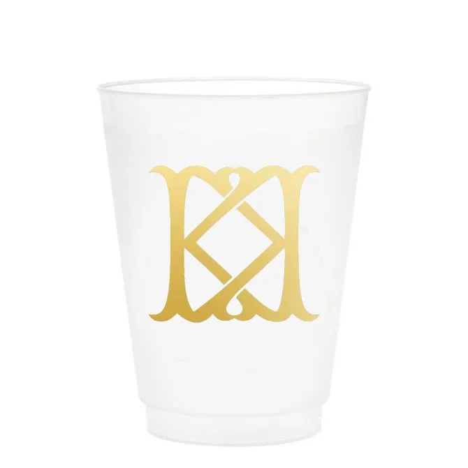 Single Initial Frosted Cups in GOLD
