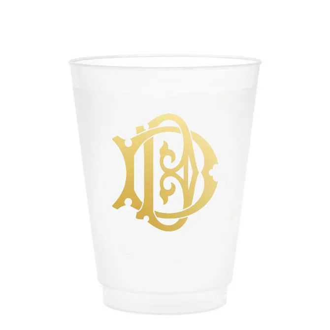 Single Initial Frosted Cups in GOLD