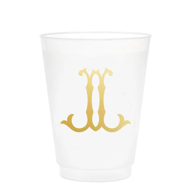 Single Initial Frosted Cups in GOLD