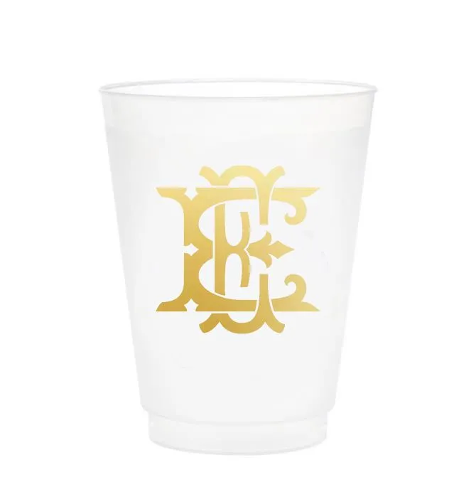 Single Initial Frosted Cups in GOLD