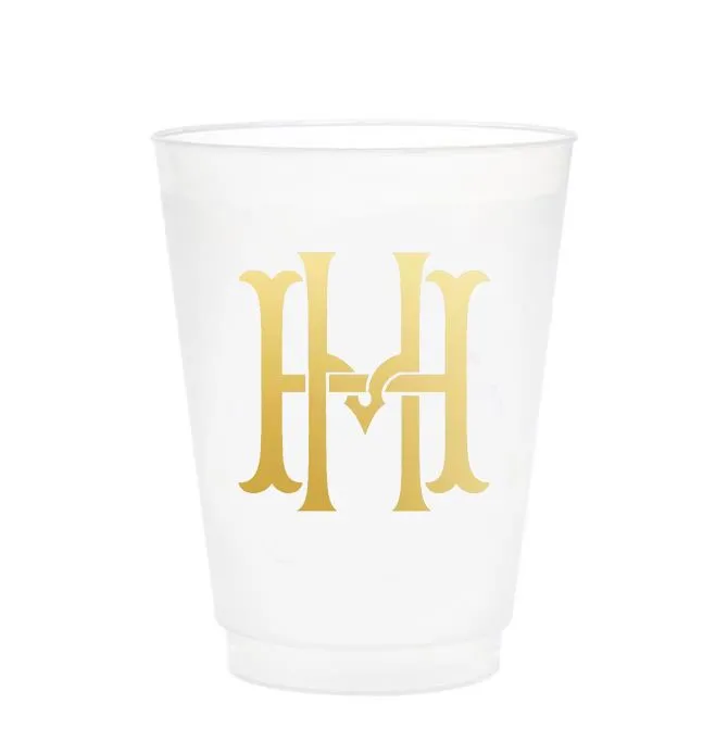 Single Initial Frosted Cups in GOLD