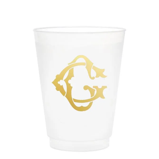 Single Initial Frosted Cups in GOLD