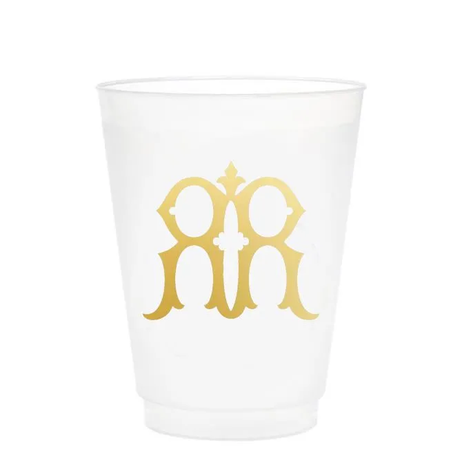 Single Initial Frosted Cups in GOLD
