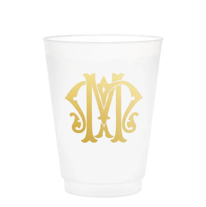 Single Initial Frosted Cups in GOLD