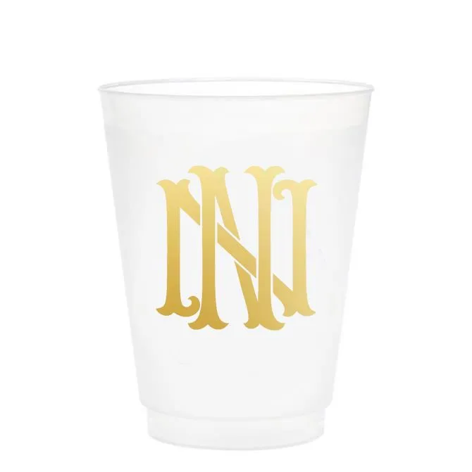 Single Initial Frosted Cups in GOLD