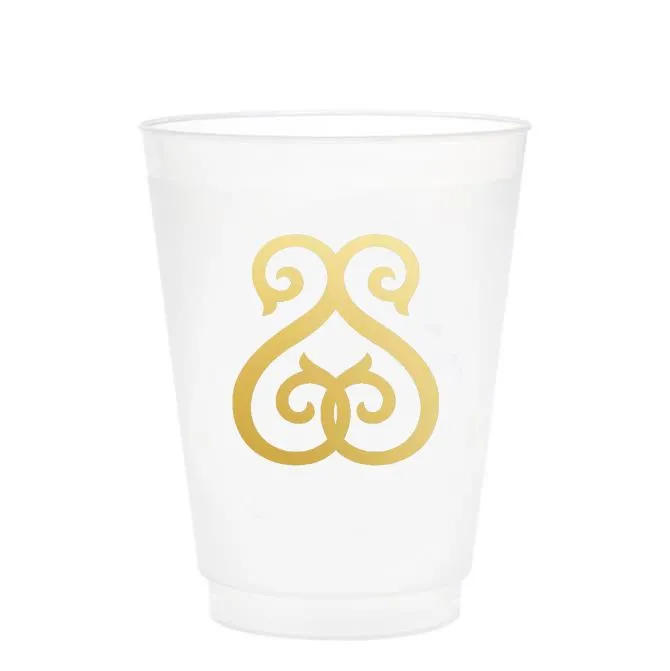 Single Initial Frosted Cups in GOLD