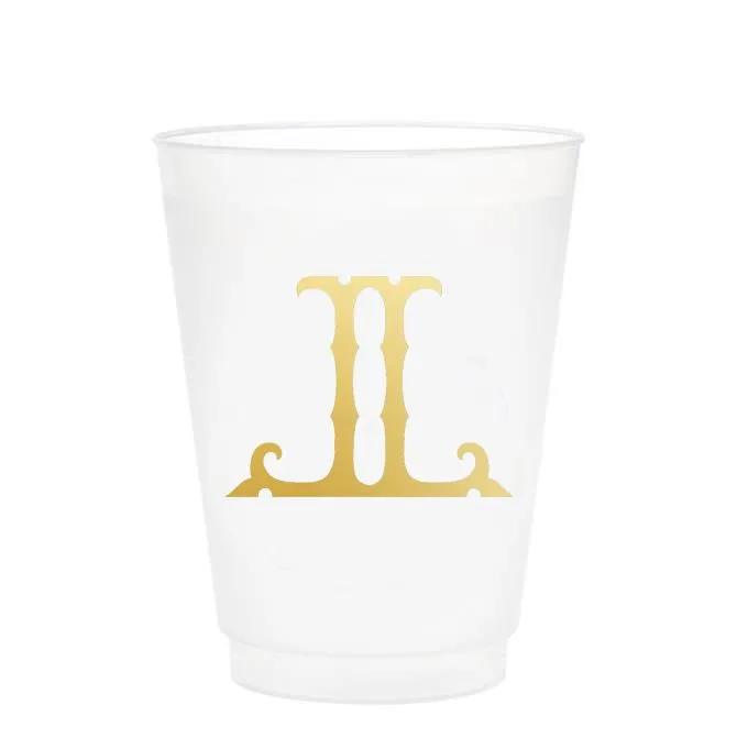 Single Initial Frosted Cups in GOLD