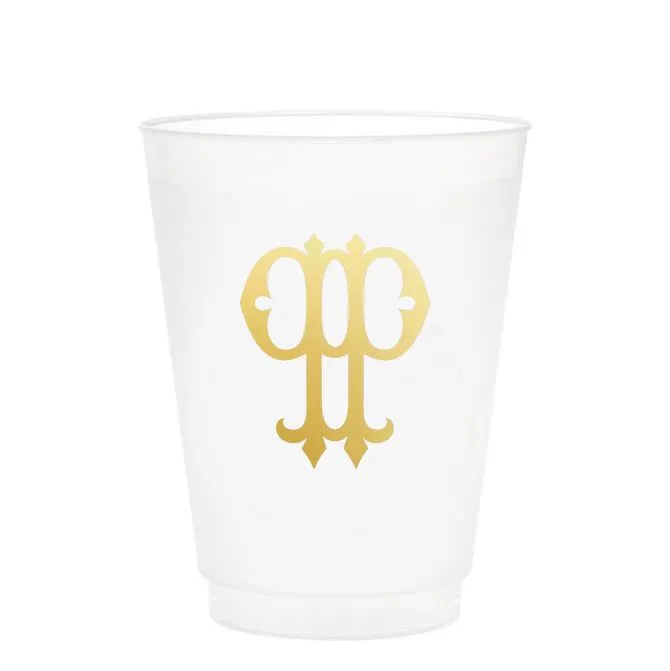 Single Initial Frosted Cups in GOLD