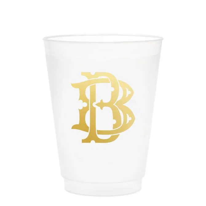 Single Initial Frosted Cups in GOLD