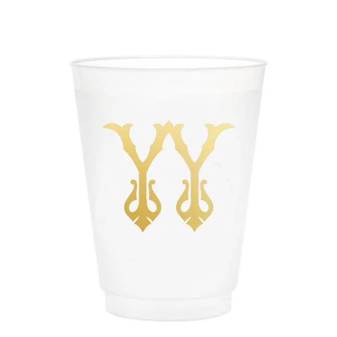 Single Initial Frosted Cups in GOLD