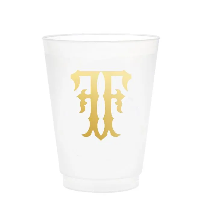 Single Initial Frosted Cups in GOLD