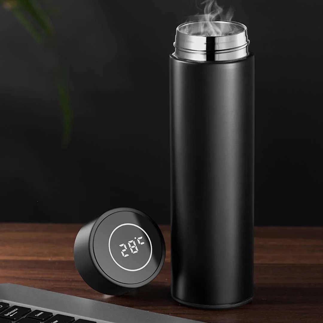 SOGA 500ML Stainless Steel Smart LCD Thermometer Display Bottle Vacuum Flask Thermos Red