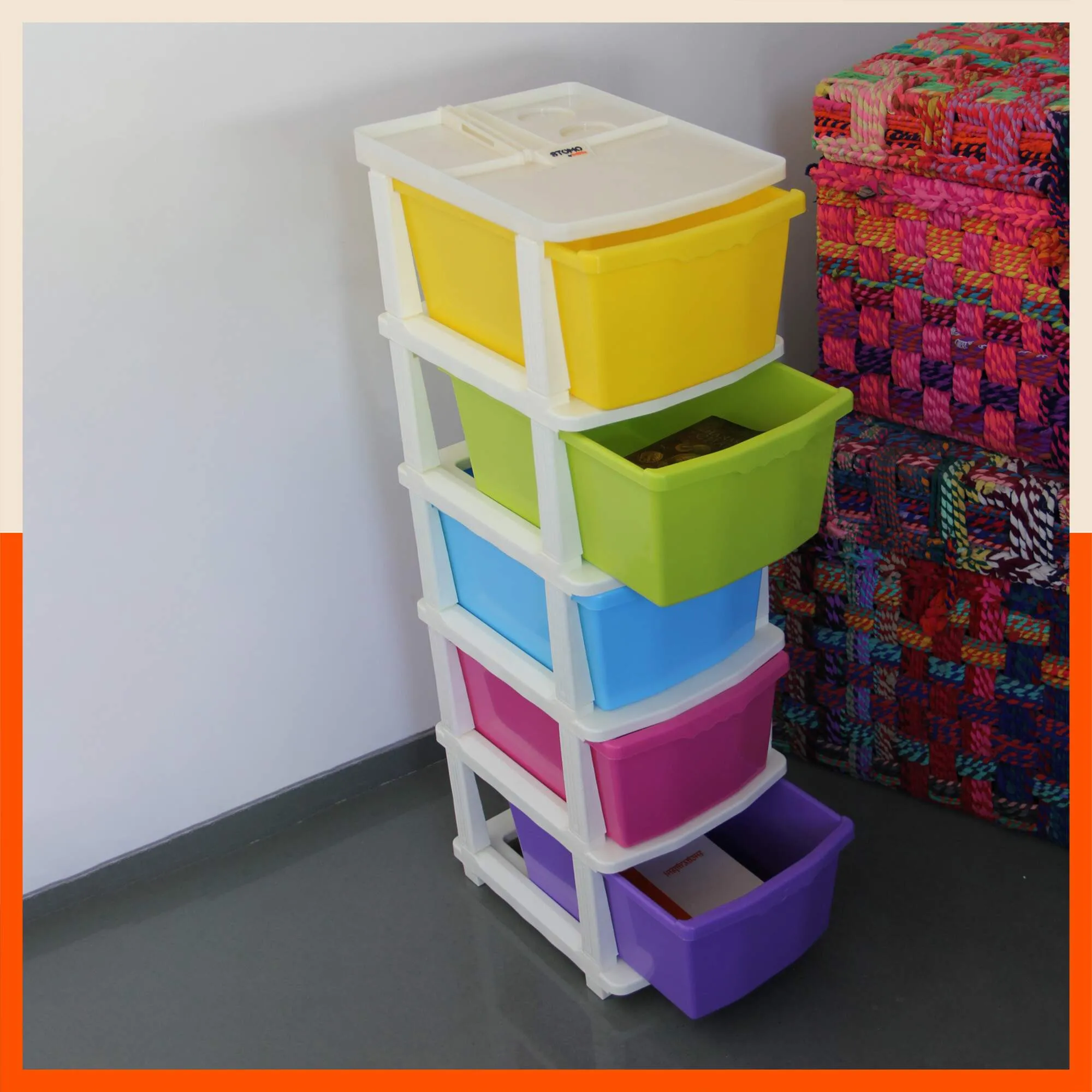 Stomo 6 Multi-Purpose Storage Organizer for Home and Office (Green)