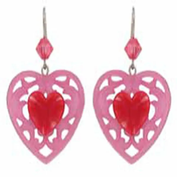 Tarina Tarantino Candy Cupid Pierced Earrings (Pink & Red)