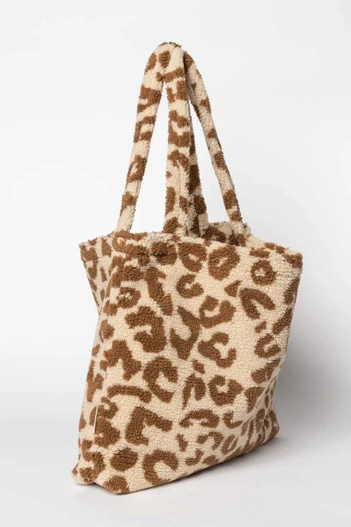 Teddy Leopard ecru mom-bag