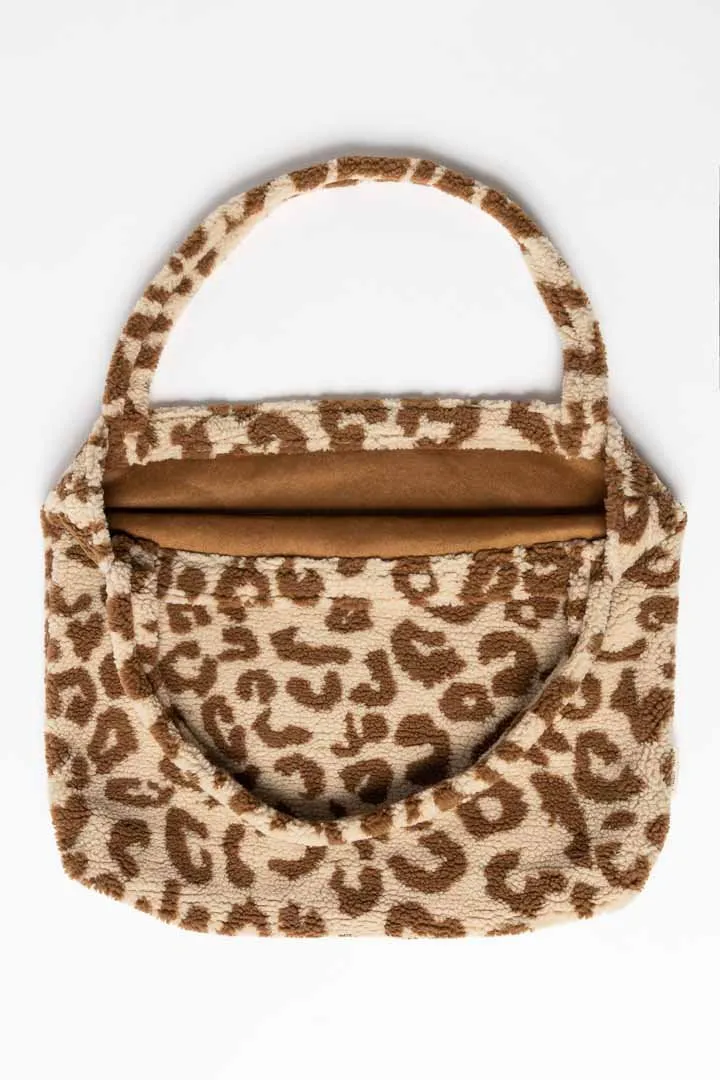Teddy Leopard ecru mom-bag