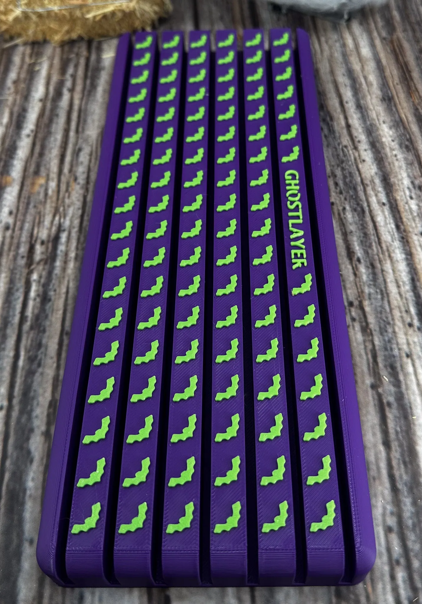 The Mini Greyhound - *Halloween-Ghastly Green and Purple* Lay Flat Dog Grooming Steel "Greyhound" Comb Holder | Holds 7 |