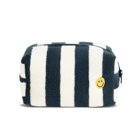 The Terry Pouch Large - Cream/Navy
