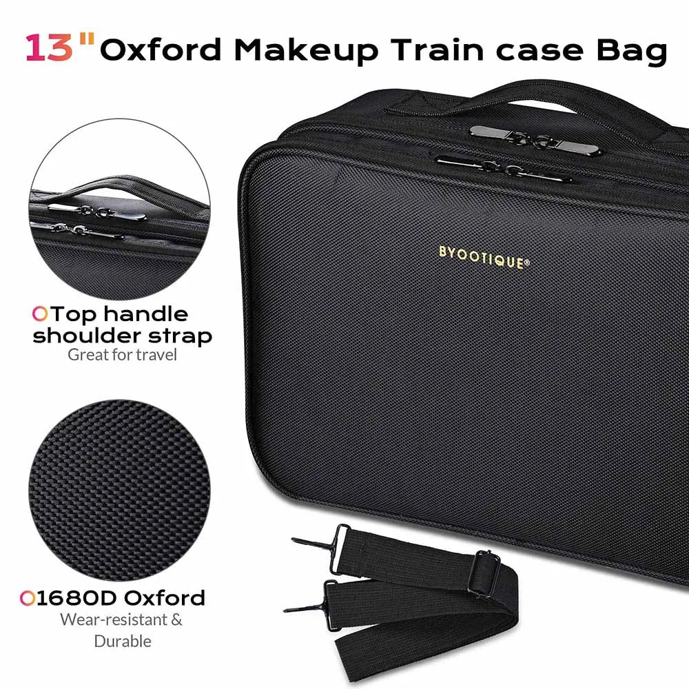 TheLAShop 14in 1200D Oxford Makeup Bag Train Case Organizer