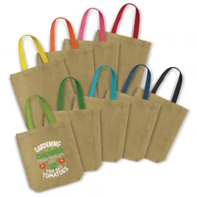 Thera Jute Tote Bag Coloured Handles