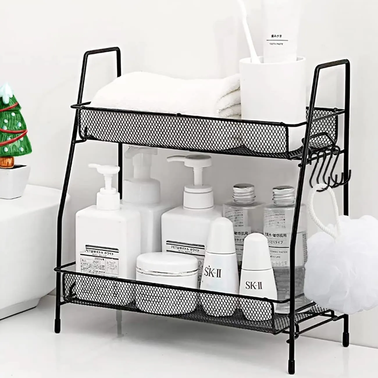 Tier Spice Rack Organizer Bathroom Shelf Desktop Makeup Organizer (Radom Colour)