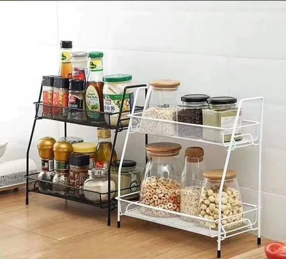 Tier Spice Rack Organizer Bathroom Shelf Desktop Makeup Organizer (Radom Colour)