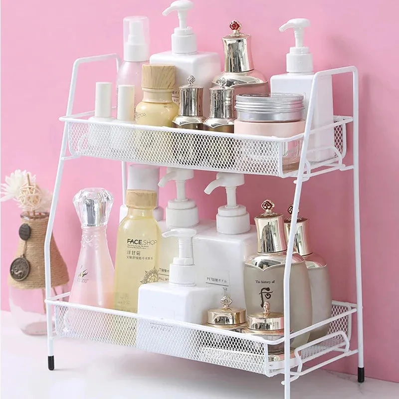 Tier Spice Rack Organizer Bathroom Shelf Desktop Makeup Organizer (Radom Colour)