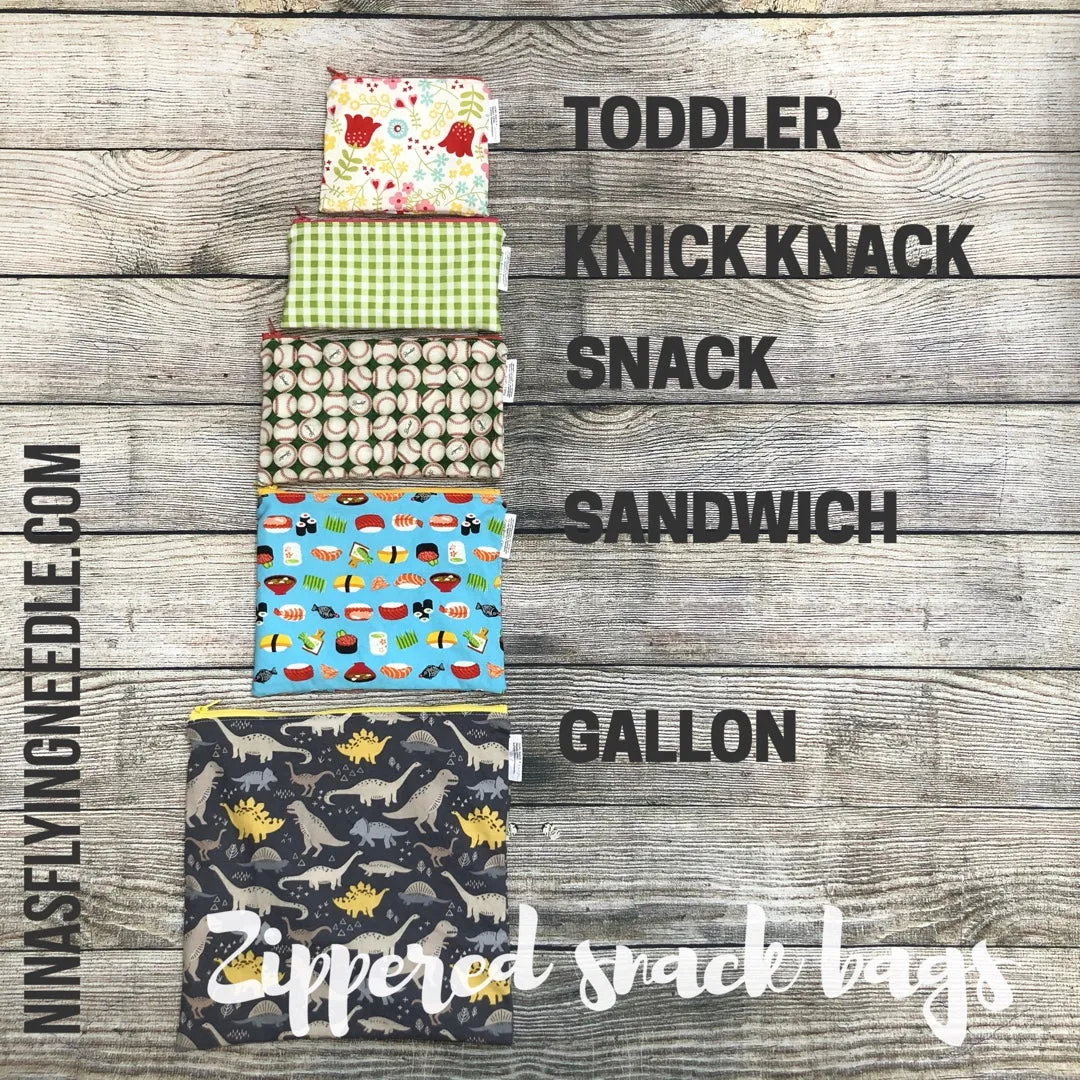Toddler Sized Reusable Zippered Bag Solid Royal Blue
