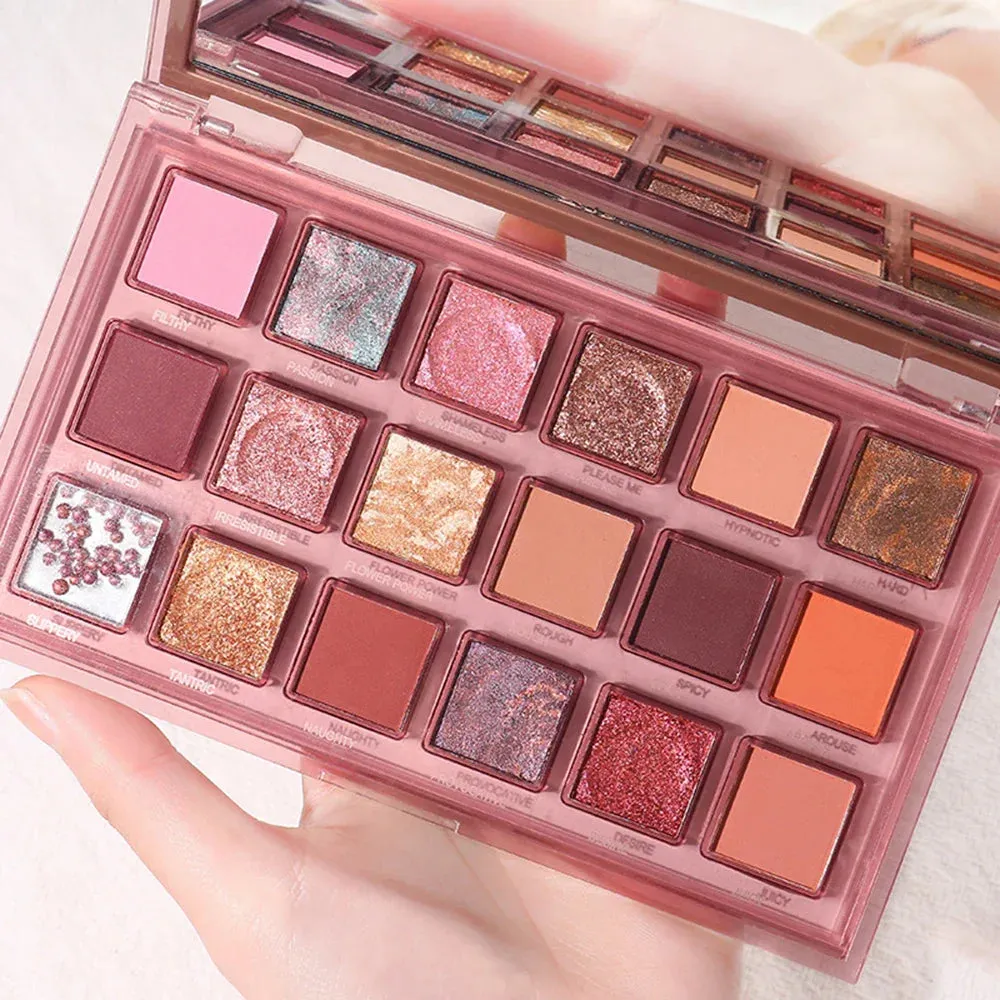 Toleet Christmas Thanksgiving gifts Winter Makeup Ideas 18 Colors Pomegranate seeds Eyeshadow Palette Shimmer  Matte Eye Shadow Waterproof Cosmetic Beauty Makeup TSLM2