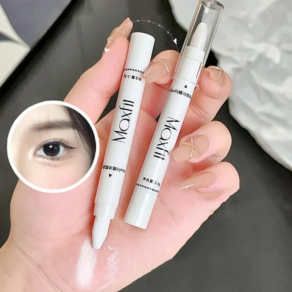Toleet-Christmas/Thanksgiving Gift Winter Makeup Ideas 1pc Shimmering Highlight Stick, Glitter White Eyeshadow Pencil for Bright Eyes, Dazzling Effect Makeup Highlighter Pencil