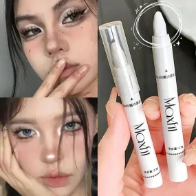 Toleet-Christmas/Thanksgiving Gift Winter Makeup Ideas 1pc Shimmering Highlight Stick, Glitter White Eyeshadow Pencil for Bright Eyes, Dazzling Effect Makeup Highlighter Pencil